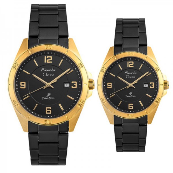 Alexandre Christie AC 1016 Gold Black Couple